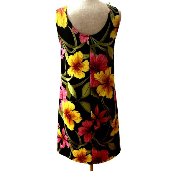 BABA HAWAII Vintage Women’s Floral Dress Hibiscus Pink, Yellow, Sz Medium - Picture 3 of 4